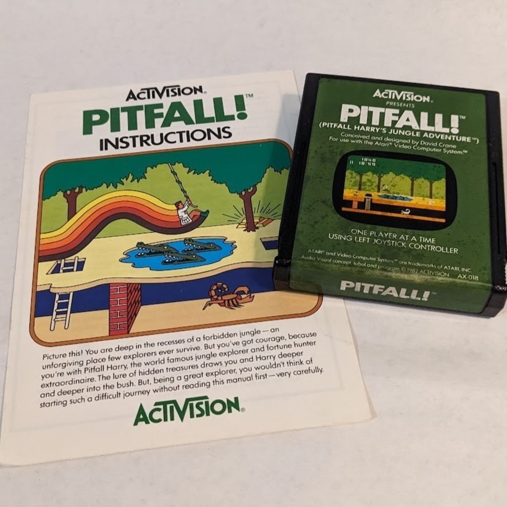 Vintage Atari 2600 Pitfall! With Rare Manual Untested Activision 1982